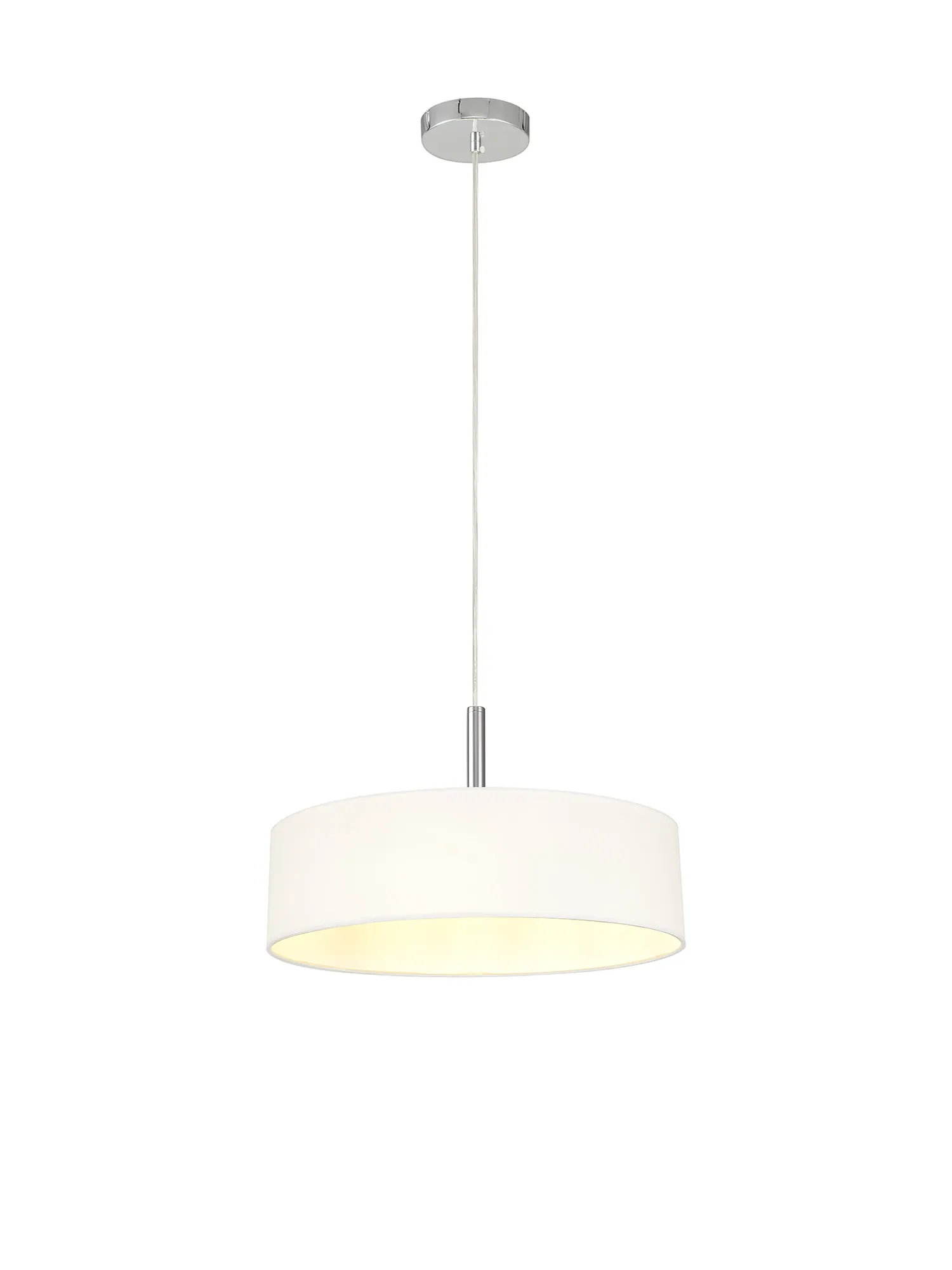Baymont 45cm 5 Light Pendant Polished Chrome, White DK0733  Deco Baymont CH WH